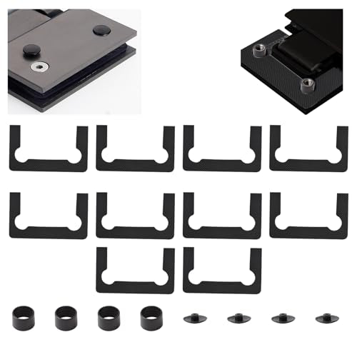 Gasket Replacement Kit for Hinges, Rubber Shower Doors Hinge Replacement Part Black Anti-Slip Gasket Glass Hinge Replacement Kit, 10PCS Gaskets & 4PCS Rings & 4PCS Decorative Covers - color: Black, size: 10pcs Gasket+ 4pcs Ring + 4pcs Cover