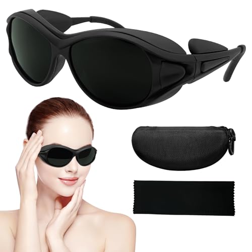 Red Light Therapy Glasses - 99.9% Near-IR Blocking, Anti-Red Light for Home Use Facial Devices | Comfort Safety Glasses for SPA Equipment at Home and Tanning at Gym or Beach, ANSI Z87.1 Certified - color: Black-1