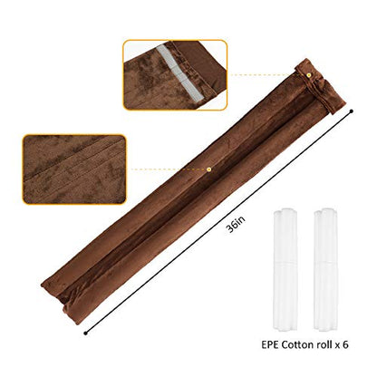 VISEMAN 36 Inch Under Door Stopper-Door Noise Blocker, Double Sided Door Stopper, Machine-Washable - color: Coffee