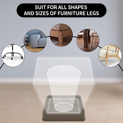 Furniture Coasters,8 Pcs 3" Furniture Caster Cups-Non Slip Furniture Pads Hardwoods Floors-Non Skid Furniture Grippers,Rubber Furniture Feet - color: 8pcs3"square Brown Star