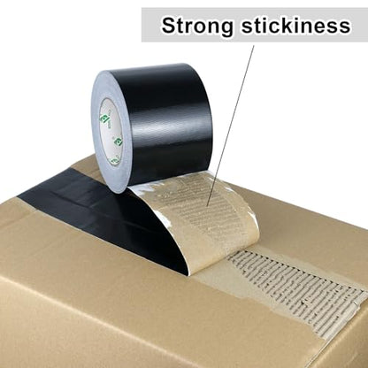 BOMEI PACK Black Sticky Duct Tape Heavy Duty Strong Industrial Color Duct Tape 3.6inch x 72yds for Packing and Repairing 1Pack - color: Black