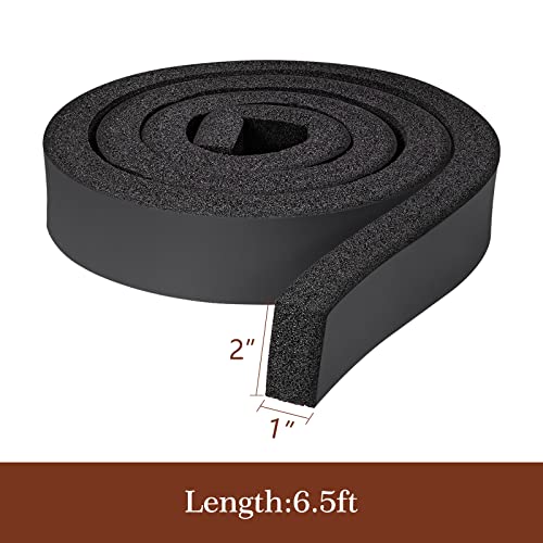 Yotache Open Cell Foam Air Conditioner Insulation Seal Strip 2"x1", Non-Adhesive Air Conditioning Weather Strip, 6.5 Feet Long - size: 2"x1"x6.5ft