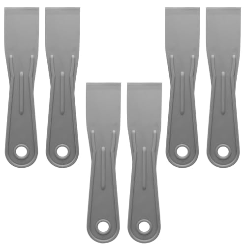 6pcs Flexible Plastic Putty Knife Set - 1.5 Inch Wide Scraper for Wall Repair, Spackling, Drywall Taping & Painting Projects (Grey)