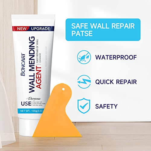 BONCART Drywall Repair Kit, Spackle Wall Repair Kit, 3 Pack Wall Mending Agent Putty, Wall Repair Paste Plaster for Wall Crack/Nail Hole, Wall Hole Filler with Scraper/Sandpaper - style: 3Pack