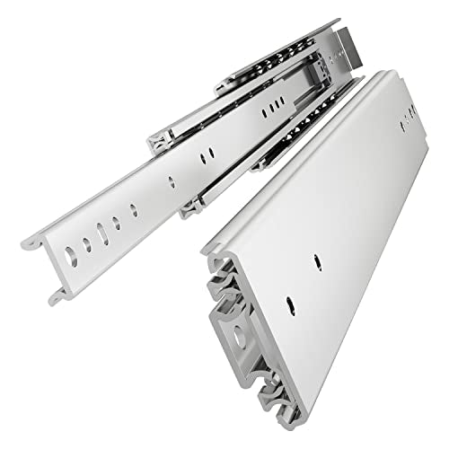 VADANIA 32" Heavy Duty Drawer Slide Without Lock, #A76, 2" Width Up to 250lb Load Capacity, 3-Fold Full Extension, Ball Bearing, Side Mount, 1-Pair - color: #A76 - Without Lock, size: 32 Inch