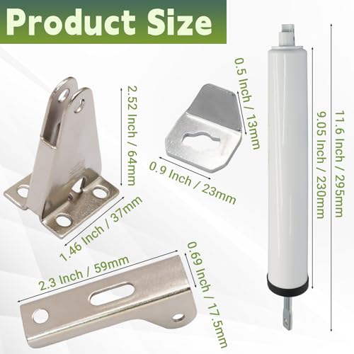 Storm Door Closer Kit with Protector Chains Spring, Complete Screen and Storm Door Hardware Repair Kit with Pneumatic Closer & Latch Set, Adjustable Closing Speed (White) - size: White - 1 Pack