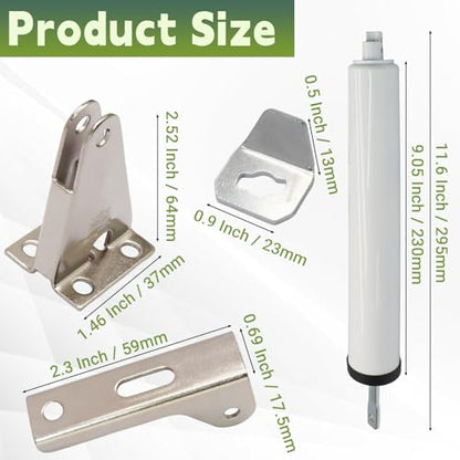 Storm Door Closer Kit with Protector Chains Spring, Complete Screen and Storm Door Hardware Repair Kit with Pneumatic Closer & Latch Set, Adjustable Closing Speed (White) - size: White - 1 Pack
