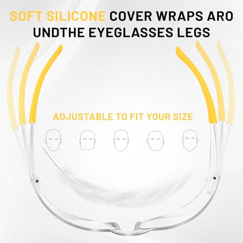 Salfboy Anti Fog Wraparound Safety Glasses Bulk, ANSI Z87.1 Certified for Construction, Yard Work, Laboratories - style: Yellow Leg