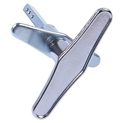 Garage Door Lock Dummy T Handle Assembly Non-Locking Door Hardware Kit (Without Keys) Chrome Plated