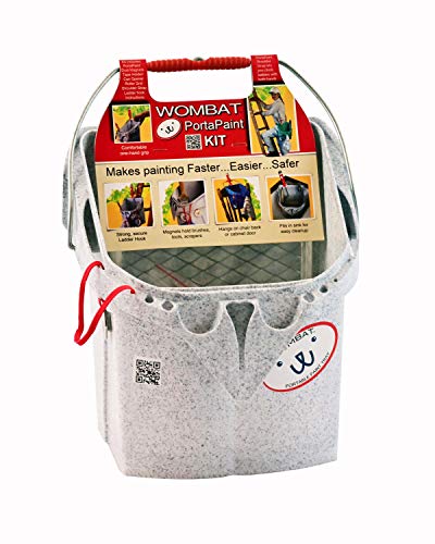 Wombat Portapaint for Indoor and Outdoor, Speed Bucket Paint Tray, Hand Tools Organizer and Storage Caddy with Handle, Bucket Buddy for Painters Tools and Accessories (Granite) - color: Granite
