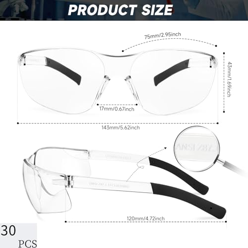 Salfboy Safety Glasses for Men Women ANSI Z87.1 Safety Glasses Bulk Protective Eyewear Scratch-Resistant - color: 118 30 Mixed
