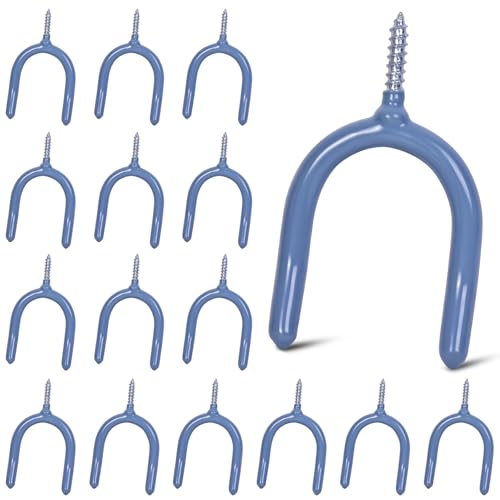 Lian.Ripple.Lian16 Pack Garage Storage System Steel U Hooks with Anti-Slip Coating Home Improvement and Organization Screw in Hooks Easy Wall Mounting Heavy Duty Bike and Ladder (Grey, 16 Pack) - color: Gray, size: 16 Pack