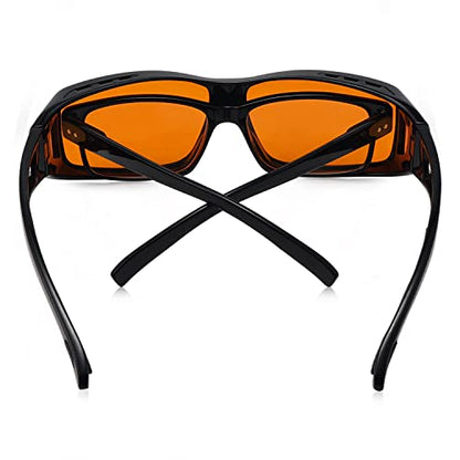 Eyekepper 100% Blue Light Reduction,Fitover Anti-Blue Blocking Computer Glasses Amber Lenses Black - color: 1805-black-100% Blue Light Blocking