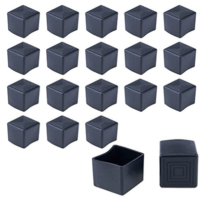 Mcredy Outdoor Chair Leg Protectors Chair Leg Caps Fit for Square Chair Feet Rubber Floor Protectors Inner Size 1 Inch x 1 Inch, Black-20 Pcs - size: 25x25mm/1.0" x1.0",20 PCS