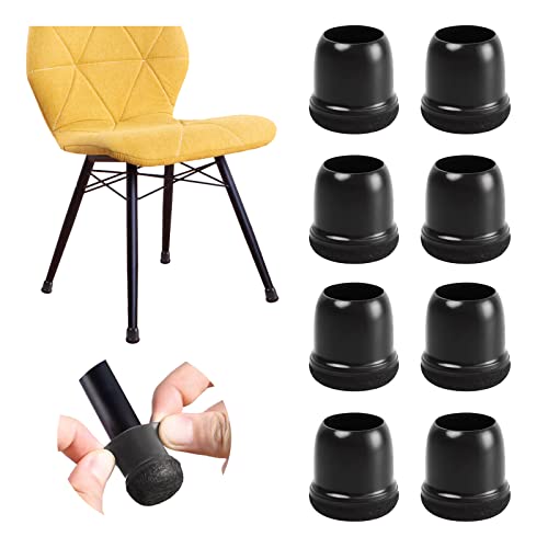 20 Pcs Black Small Chair Leg Floor Protectors for Hardwood Floors, Upgraded Rubber Chair Leg Caps with Felt Pads, Furniture Leg Feet Covers Protect Floors from Scratches Reduce Noise (Fit 0.8"-1") - size: Small (Fit 0.8"-1")