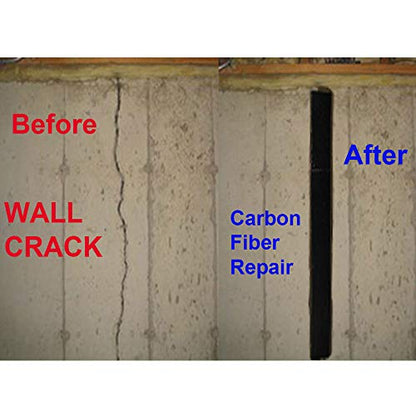 10 ft. Carbon Fiber Basement Wall & Foundation Crack Repair kit High Strength - Easy DIY Repair - size: 10 ft
