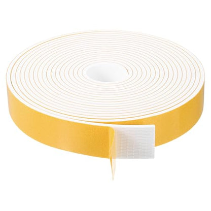 uxcell 1 Roll Foam Weather Stripping, 1" Wide X 1/8" Thick X 16.4 Ft Door Seal Strip Adhesive Foam Tape White Insulation Strip for Door Window - size: 1"x 1/8"x 16.4 Ft