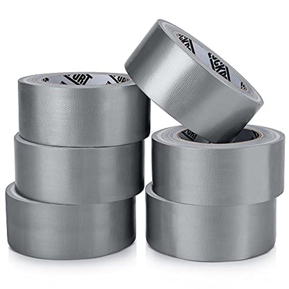 Lockport Silver Duct Tape - 6 Roll Multi Pack - 90 feet x 2 Inch - Strong Duct Tape Heavy Duty - Waterproof - No Residue - Bulk Value - Easy Tear - Industrial Use - DIY Home Repair - size: 6-Pack (30 Yards x 2 Inch)