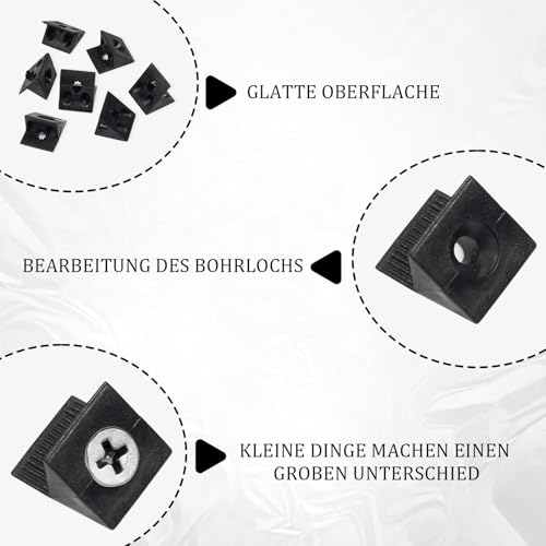 120Pcs Drawer Bottom Support Brackets,Plastic Angle Code Bracket Fasteners,Fixing Mending Wedges,Drawer Reinforcement Repair Kit for Furniture Sagging Drawer - color: Black 1