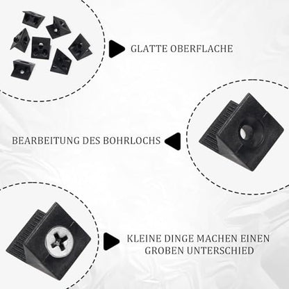 120Pcs Drawer Bottom Support Brackets,Plastic Angle Code Bracket Fasteners,Fixing Mending Wedges,Drawer Reinforcement Repair Kit for Furniture Sagging Drawer - color: Black 1