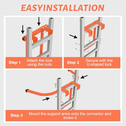 Ladder Stabilizer for Roof Gutter Wall, Heavy Duty Steel Extension Ladder Standoff Stabilizer with Non-Slip Rubber, Wing Span Wall Extension Accessory, Secure and Stable Ladder Standoff Arms