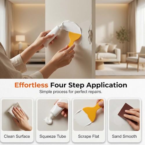 Drywall Repair Kit Hole Repair Patch Kits Wall Spackle Repair Paste Wall Mending Agent Quick Fix Solution, Wall Mending Agent, Wall Spackle with Scraper (1PC) - color: 1PC