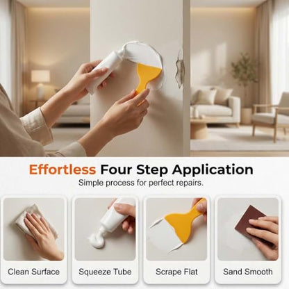 Drywall Repair Kit Hole Repair Patch Kits Wall Spackle Repair Paste Wall Mending Agent Quick Fix Solution, Wall Mending Agent, Wall Spackle with Scraper (1PC) - color: 1PC