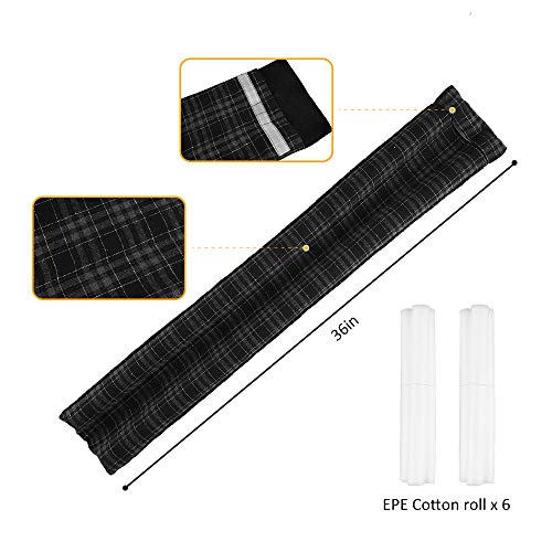 VISEMAN 36 Inch Under Door Stopper - Noise Blocker & Draft Stopper - Machine-Washable Checker Ink Cloth - color: Checker Ink