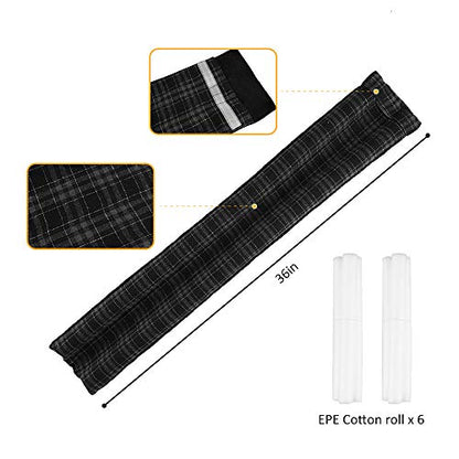 VISEMAN 36 Inch Under Door Stopper - Noise Blocker & Draft Stopper - Machine-Washable Checker Ink Cloth - color: Checker Ink