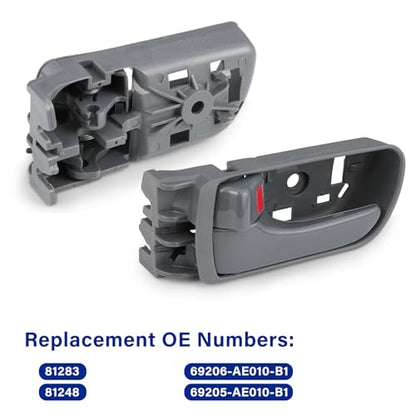 2Pcs Interior Door Handles for Toyota Sienna 2004-2010,Replaces 69206-AE010 69205-AE010, Gray - color: Gray