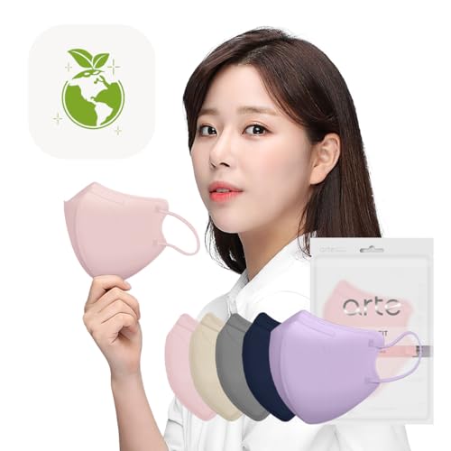 HOMSSEM Arte Korean Mask For Adults Dust Mask Made In Korea 2d–4Layer Protective Filter Ideal Fit for Comfortable 5 Color (Pink 25p) - color: Pink 25p