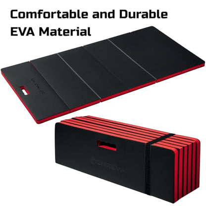 ONREVA Mechanic Mat 48x24x1.2 inch, Kneeling Mat for Working Under Car, Mechanics Pad for Ground, Extra Large Folding Kneeling Pad, High-Density Thick Knee Creeper Mat