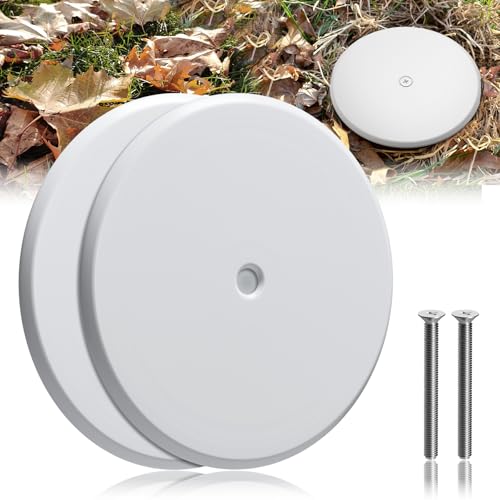 2 Pcs 7 Inch Cleanout Cover, Decorative Cleanout Access Covers Plate, Round Stainless Steel Flat Cover Plate for Cleanout Plug Access Hole with Large Center Securing Screw-White - color: White, size: 7inch- 2 Pcs
