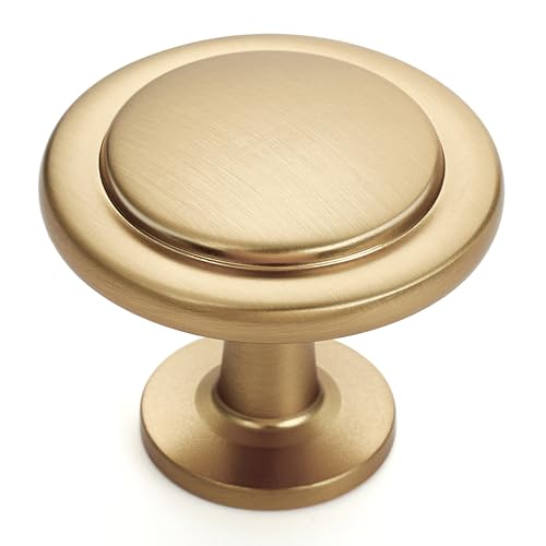 Ravinte 3 Pack 1-1/4 inch Kitchen Cabinet Knobs Champagne Bronze Dresser Zinc Pulls Door Drawer Handles for Dresser Drawers - color: Champagne Bronze