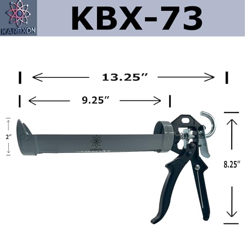 KBX73 Heavy duty 360 swivel barrel caulking dispenser 26:1 thrust ratio quick release trigger dripless 10 oz Professional Manual Caulk applicator (9) piece tool kit