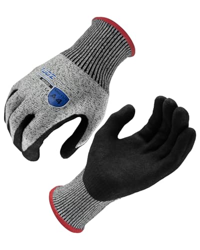 A7 Cut Resistant Work Gloves, 3 Pairs Nitrile Coated Cutting Glove for Woodworking,Construction,Fishing,Metalwork - color: 1 Pair Gray, size: X-Large