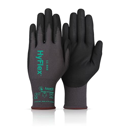 Ansell HyFlex Multi-Purpose Touchscreen Work Gloves with Aerofit Precision Comfort Technology - color: Dark Grey, size: Size 11 (2xl), style: 1 Pair