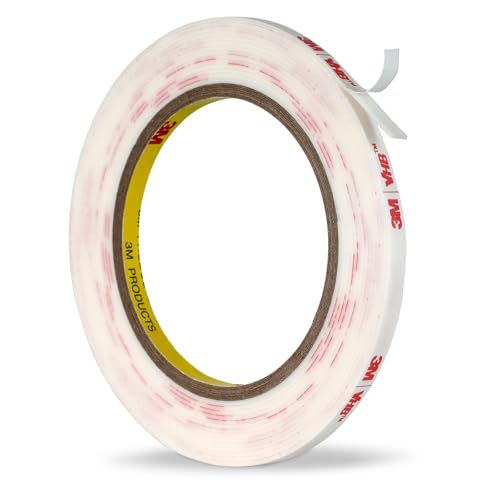 3M Double Sided Tape 1/4''x15.4Ft, White 4950 0.043in Thick Heavy Duty Foam Tape Waterproof Wall Tape for Hanging Picture Frames Signs, LED Light Strips, Home Office Decorative Trim - color: White, size: 0.25" x 15.4Ft