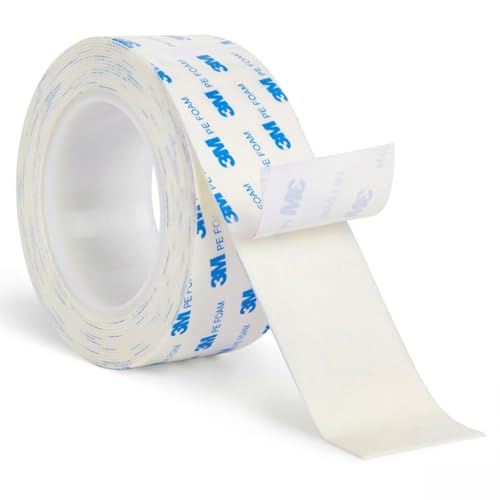 Heavy Duty Double Sided Tape 2in X 9.85ft, Removable No Residue Foam Adhesive Strips, Mounting Tape for Walls, Pictures, Posters, LED Light Strips & Home Decor (2in) - size: 2in