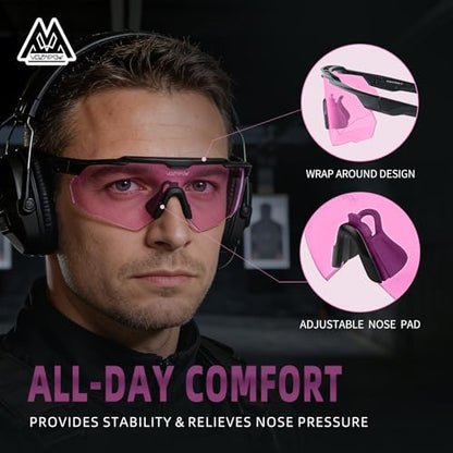 Shooting Glasses Anti Fog with High Definition Lenses, ANSI Z87+ Certified Tactical Safety Glasses for Men Women - color: A5-purple