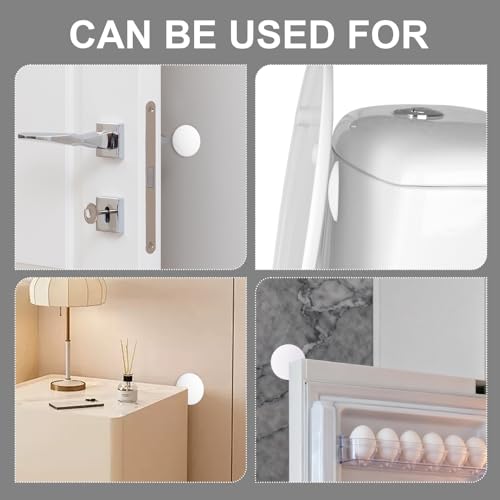 Door Stoppers for Wall, 8 Pack 2" Knob Protectors – Heavy-Duty Self-Adhesive, Quiet Anti-Slam, Covers Existing Holes & Prevents Wall Damage - color: White