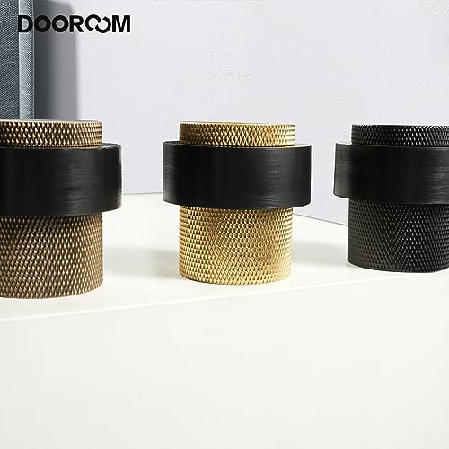 1-1/2 Inch Length, 1-3/5 Height, Cylindrical Floor Mount Door Stopper Holder - Heavy Duty, Brass, Bronze Finish, Keeps Door Open, 1 Pack - color: Bronze