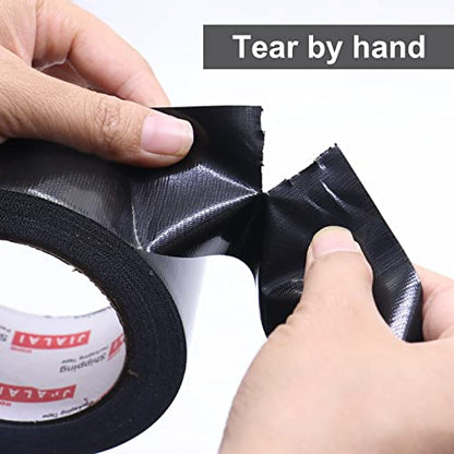 JIALAI HOME Black Heavy Duty Duct Tape, 2 inches x 30 Yards - 5 Pack, 8.27 mil Thickness, Strong, Flexible, No Residue, All-Weather and Tear by Hand - Bulk Value for Repairs - color: Black