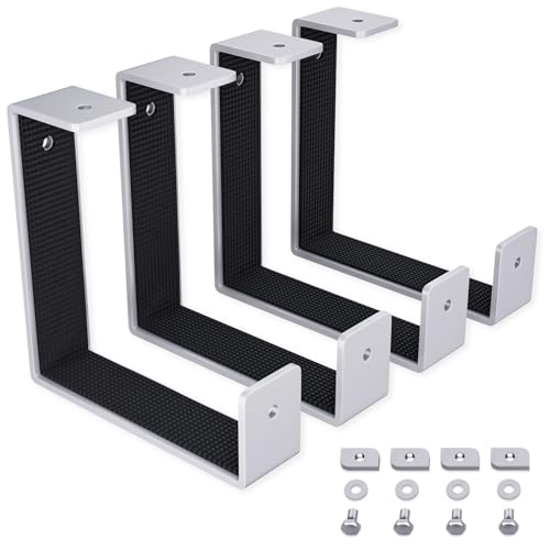 Pack D Hook Brackets x4 – Heavy Duty Wall Hooks, Suits Modular Systems, Holds Ladders, Bikes, Tools, 4mm Steel Construction, Garage Storage Hooks