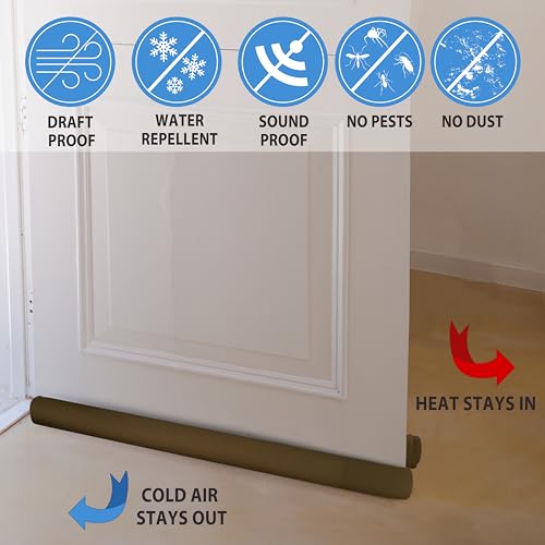 Twin Draft Guard Hug N Fit, Original Dual Draft Stopper Instantly Blocks Air from Entering, Water Repellent, Fits 28”-36” Length with 2” Energy Saver Tube - size: 2.0 Inch By 28-36 Inches