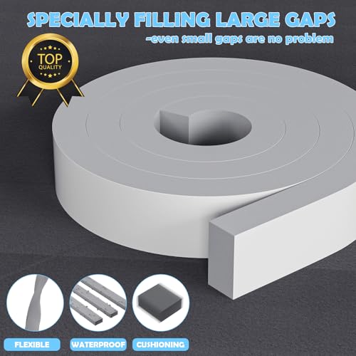 1"×2" EVA Foam Strips with Adhesive Weather Stripping Tape Larger Foam Weather Stripping Strip for Large Gap Insulation (1"×2",13FT,Grey) - color: Gray, size: 13ft (2"×1")