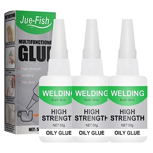 soputry Jue Fish Glue, High-Strength Oil-Based Adhesive, 3Pcs, Gel, Rubber & Wood, Indoor Use, 50g, 30 Seconds Cure Time - color: 3Pcs