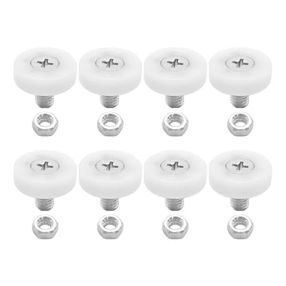 8Pcs 22mm Drawer Rollers, Nylon Drawer Pulley Replacement Wheels with Bearings and Nuts, Small Slide Roller for Cabinet, Sliding Door, Filing Cabinet, Smooth Drawer Positioning Guide - size: 22mm