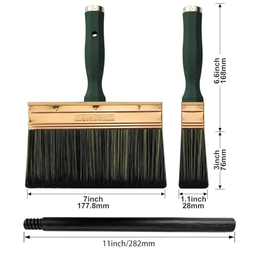 7 Inch Paint Brush, Quick Deck Brush with Threaded Handle for Extension Use, Paint Brushes for Walls, Stain Brushes for Wood, Fence and Furniture - color: 7 Inch