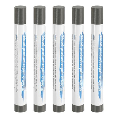 HARFINGTON 5pcs Wood Filler Sticks Wooden Wax Touch Up Furniture Repair Crayons for Scratch Hole Wood, Lead Gray - color: Lead Gray